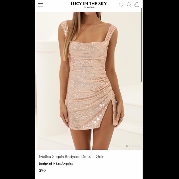 Lucy in the Sky Dresses Melina Sequin Bodycon Dress In Gold Poshmark